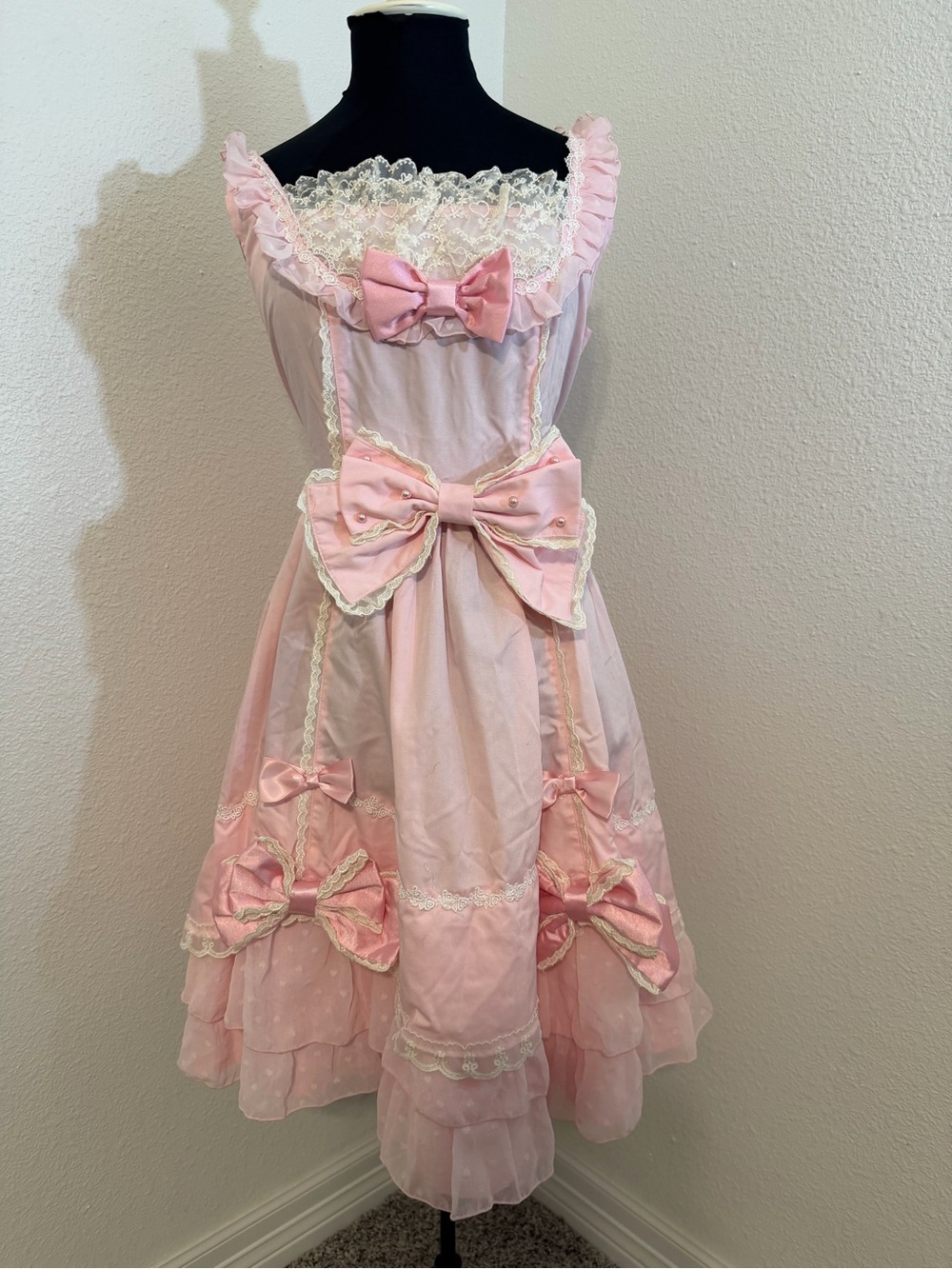 Rare from Japan Pink Lace Bow dress